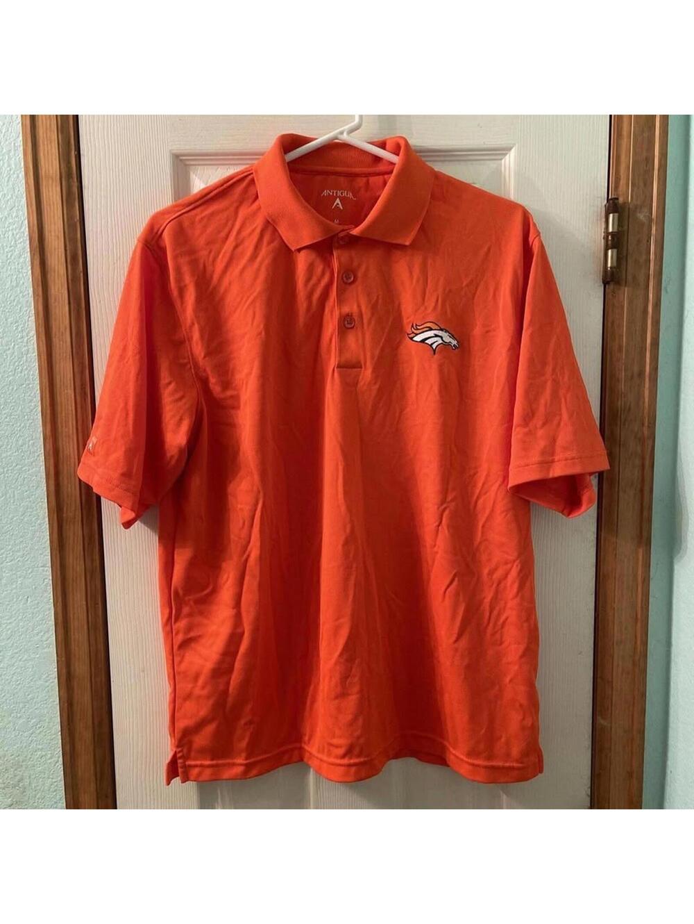 Antigua Denver Broncos Polo Shirt - Orange - Size M